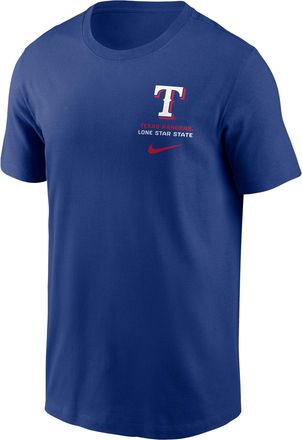 Nike Texas Rangers 2-Hit Nike Mens MLB T-Shirt in Blue | N1994EWTER-1DJ