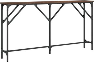 vidaXL Mesa Consola Madera De Ingenier&iacute;a Roble Marr&oacute;n 140x23x75 Cm Vidaxl