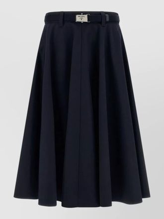 Prada poplin midi skirt high waist pleated