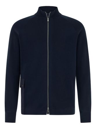 Boggi Milano zip patch pocket jumper - Blauw