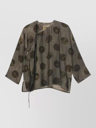 Uma Wang tanesha top asymmetric hem polka dots sheer