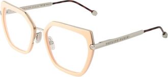 Philipp Plein Roze Rechthoekige Optische Monturen met Demo Lenzen - Dames - Brillen - Roze - ONE Size - Accessoires