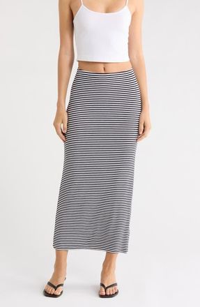 Favorite Daughter The Foundation Stripe Knit Pencil Skirt in Navy/White Stripe at Nordstrom, Size X-Small