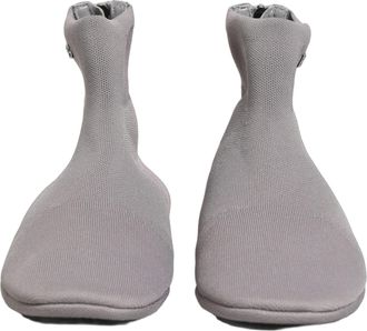 Dolce & Gabbana Gray Stretch Mesh Men Ankle Boots Shoes Fabric