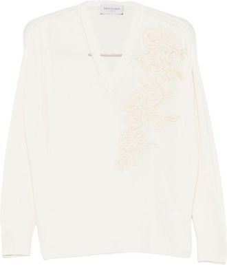 Ermanno Scervino Womens Embroidered Cotton Sweater