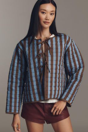 SZ Blockprints Quilted Tie-Front Jacket