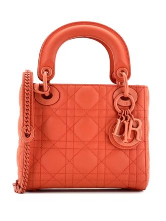 Dior Ultra Matte Lady Dior Chain Bag Cannage Quilt Calfskin Mini shoulder bag - Arancione