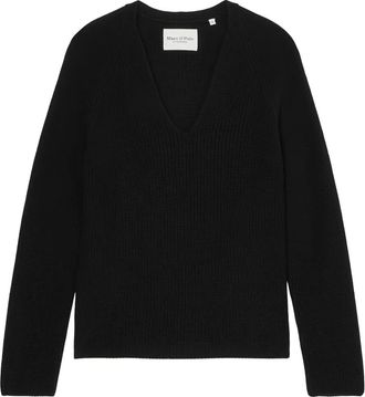 Marc O'Polo Maglione con scollo a V - Nero