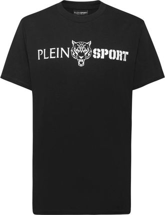 Plein Sport Tops, Heren, Zwart, L, Katoen, T-shirt Ronde Hals