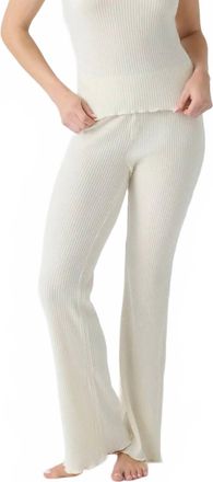 PJ Salvage Reloved Rib Knit Pajama Pants In Natural