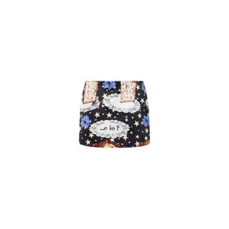 Moschino Printed cotton blend miniskirt - female - Moschino - Short Skirts - Multicolor - 2XL - Skirts