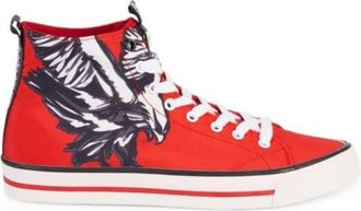 Roberto Cavalli Wing Print High-Top Sneakers, Brand Size 42 ( US Size 9 )