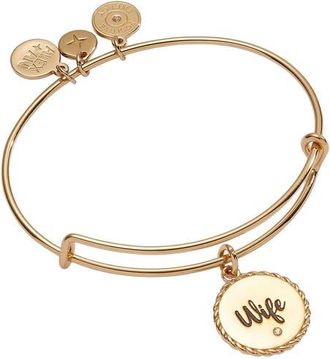 Alex and Ani Wife Charm Bangle Bracelet in Gold at Nordstrom