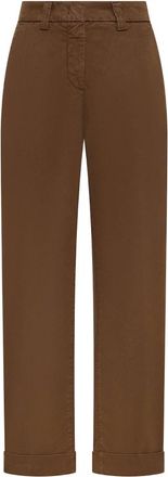 Peuterey Pantalones de gabardina el&aacute;stica - Trousers - Mujer - Marr&oacute;n - S