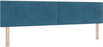 vidaXL vidaXL LED Headboard Button Tufted Dark Blue 100 cm Velvet