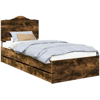 vidaXL Estructura De Cama Roble Ahumado 100 X 200 Cm Madera Ingenieril Vidaxl