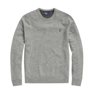 Polo Ralph Lauren Round-neck Knitwear, male, Gray, Size: XL Round-neck Knit