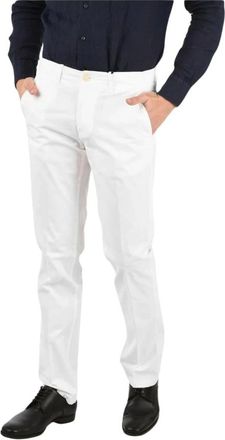 Corneliani Slim Fit Chino Broek - Heren - Chinos - Wit - XS - Katoen - Broeken