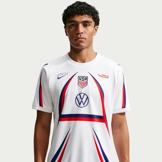 Nike Mens USA x V.A.A. Academy Pro Short-Sleeve Soccer Top in White | IH1696-100
