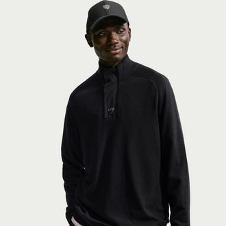 Nike Mens Tailored Performance 1/2-Zip Golf Top in Black | IO1163-010