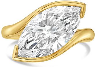 Diana M. Jewels 18KT YELLOW GOLD LAB GROWN MARQUISE DIAMOND FASHION RING WEIGHING 8.00 CTS TW