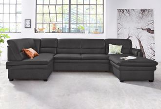 Sit&more Wohnlandschaft »Pisa U-Form« mit Federkern, wahlweise mit Bettfunktion