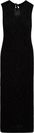 Akep Lurex Ribbed Long Dress - Dames - Maxi kleedjes - Zwart - XS - Polyester - Kleedjes