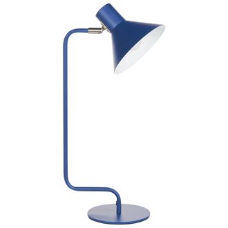 Beliani L&aacute;mpara De Mesa De Metal Azul 51 Cm Pantalla Sala De Estar Dormitorio Rimava
