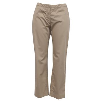 Dries Van Noten Straight-Leg Trousers in Beige Cotton