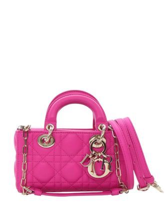 Dior 2010-2025 Micro Lambskin Cannage Lady D Joy satchel - Pink