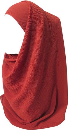 Lina & Lily Crinkled Chiffon Hijab Scarf Head Wrap (Brick Red)