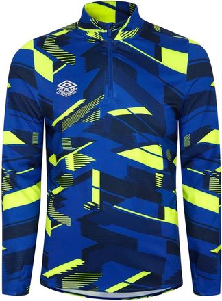 Umbro Grafisch trainingsmidlaagje voor heren (Blauw/Geel)