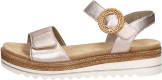 Remonte D0Q52 Sandal - Dames - Sleehakken - Roze - 36 EU - Leer - Schoenen