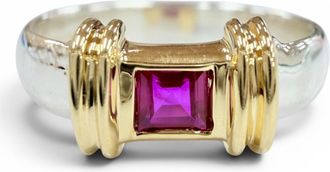 Tiffany & Co. Gold Silver Gold (18K) Silver 925 Band Ring (Pre-Owned)