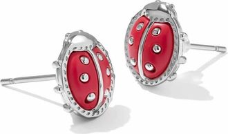 Kendra Scott Womens Ladybug Stud Earrings In Silver