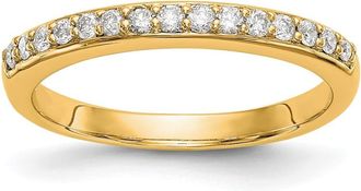 Diamond2Deal 14k Gold Lab Grown Diamond Wedding Band Ring 1/4Ct Clarity- VS Color- G-H