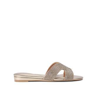 Carvela Womens Gala Mule Jewel Sandals - Gold Fabric - Size UK 5