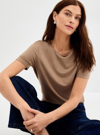 Contemporaine Womens Flowy crew-neck T-shirt