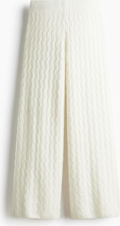 H&M Hose in Zopfstrick - White