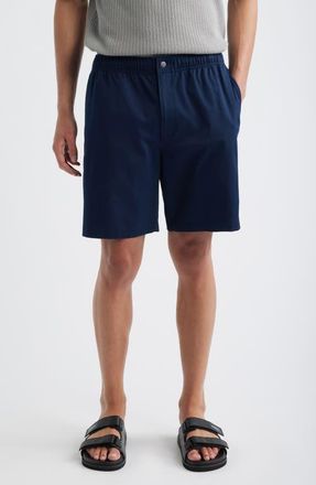 Theory Easy Elastic Waist Cotton Shorts in Baltic - Xhx at Nordstrom, Size 30