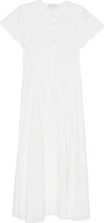 Forte_Forte Abito Spicchi Popeline Cotone - Dames - Maxi kleedjes - Wit - M - Katoen - Kleedjes