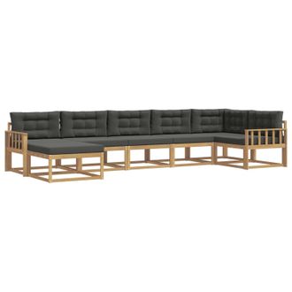 vidaXL Conjunto De Sof&aacute;s De Exterior 7 Pcs Blanco Y Antracita Vidaxl