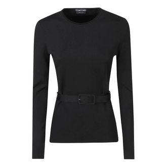 Tom Ford Dames, Blouses & Shirts, Zwart, Maat: M Viscose