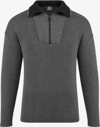 Genti Relaxed Turtle Zip | Donkergrijs