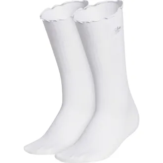 adidas Superlite 2-Pack Lace Crew Socks in White/clear Grey at Nordstrom, Size Medium