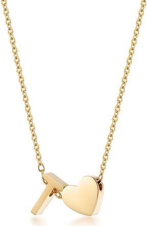 Jane Basch Initial Heart Pendant Necklace in Yellow-T at Nordstrom