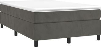 vidaXL Vidaxl - Cama Box Spring Con Colch&oacute;n Terciopelo Gris Oscuro 120x200 Cm