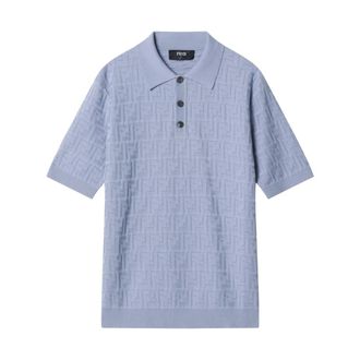 Fendi Polo Shirts, male, Blue, Size: XL Pullover