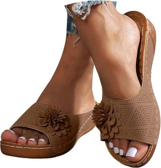 Generic Comfortable Orthopedic Sandals for Women Dressy Summer Flat 2026 Arch Support Flip Flops Open Toe Wedge Platform Walking Sandals Women Wide Width Slip