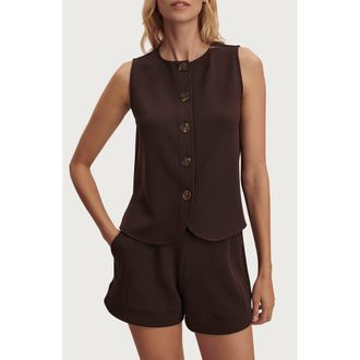 Varley Josie Button Through Tank in Coffee Bean at Nordstrom, Size Xx-Small